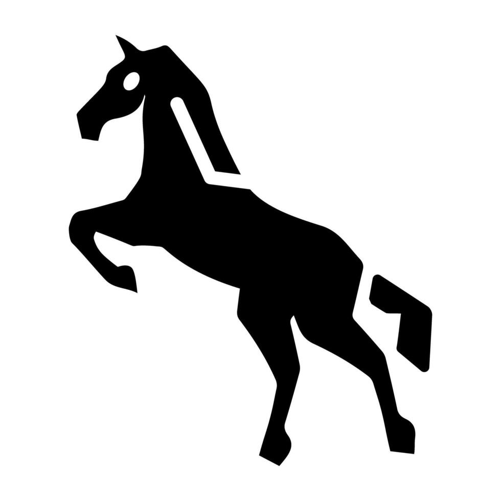 A slid style icon of steed vector