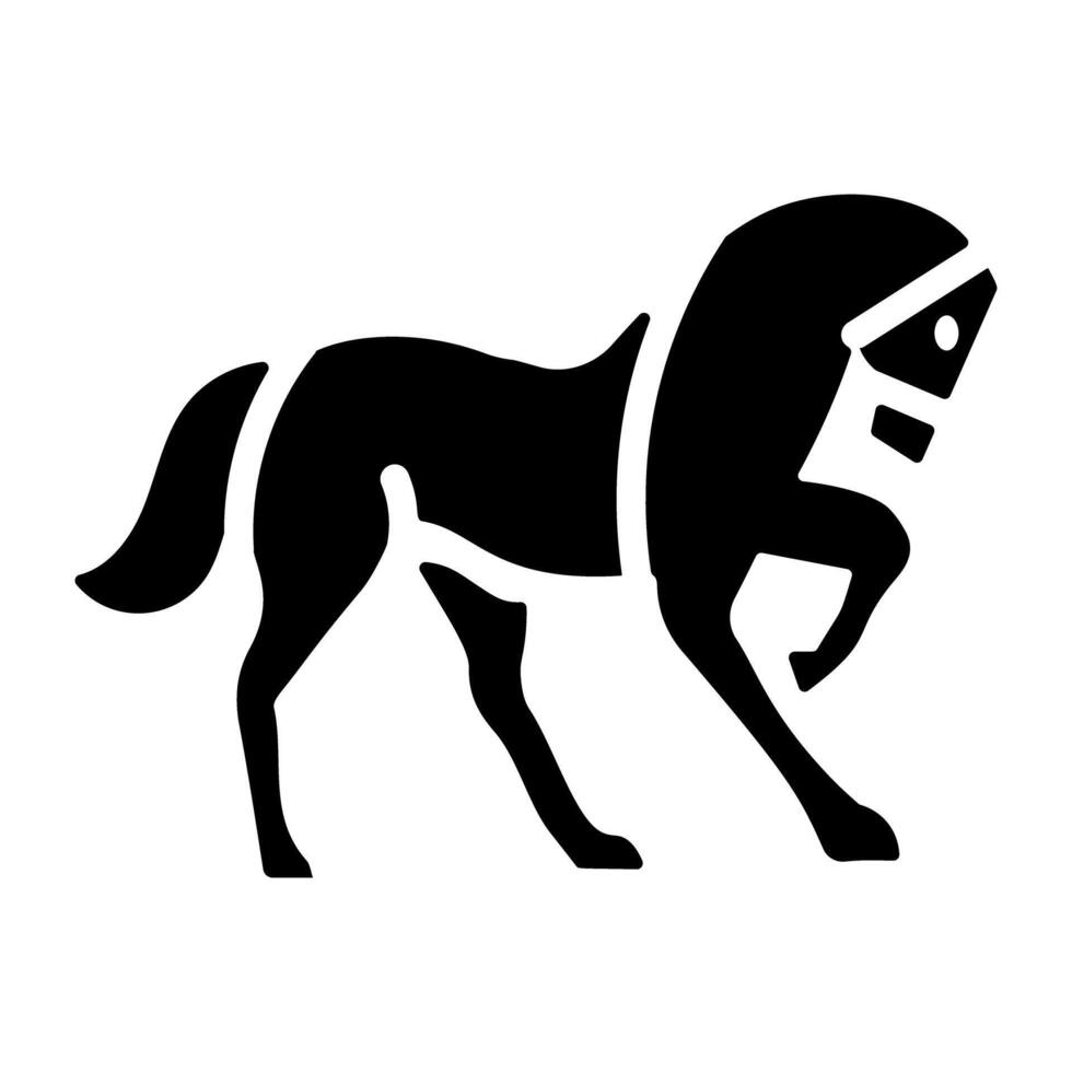 A filled style icon of horse vector