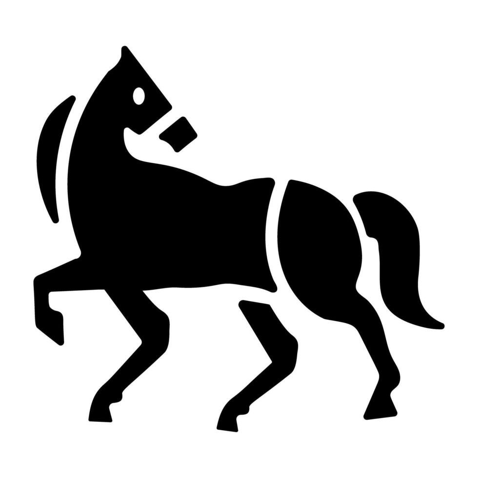 A filled style icon of horse vector