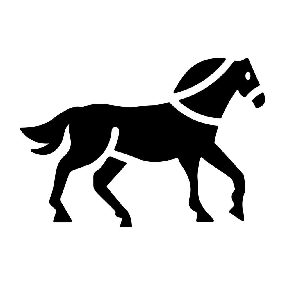 A filled style icon of horse vector
