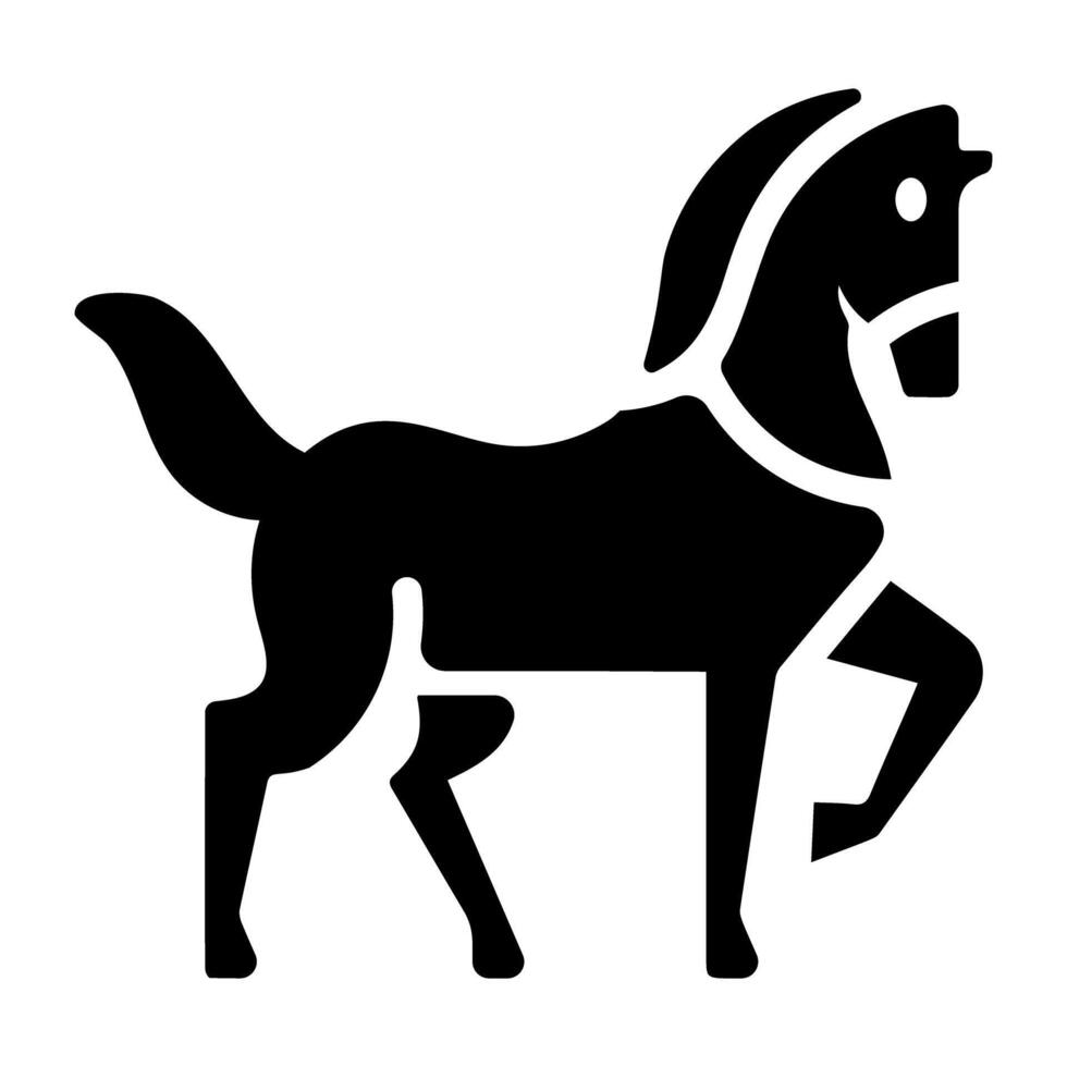 A filled style icon of horse vector