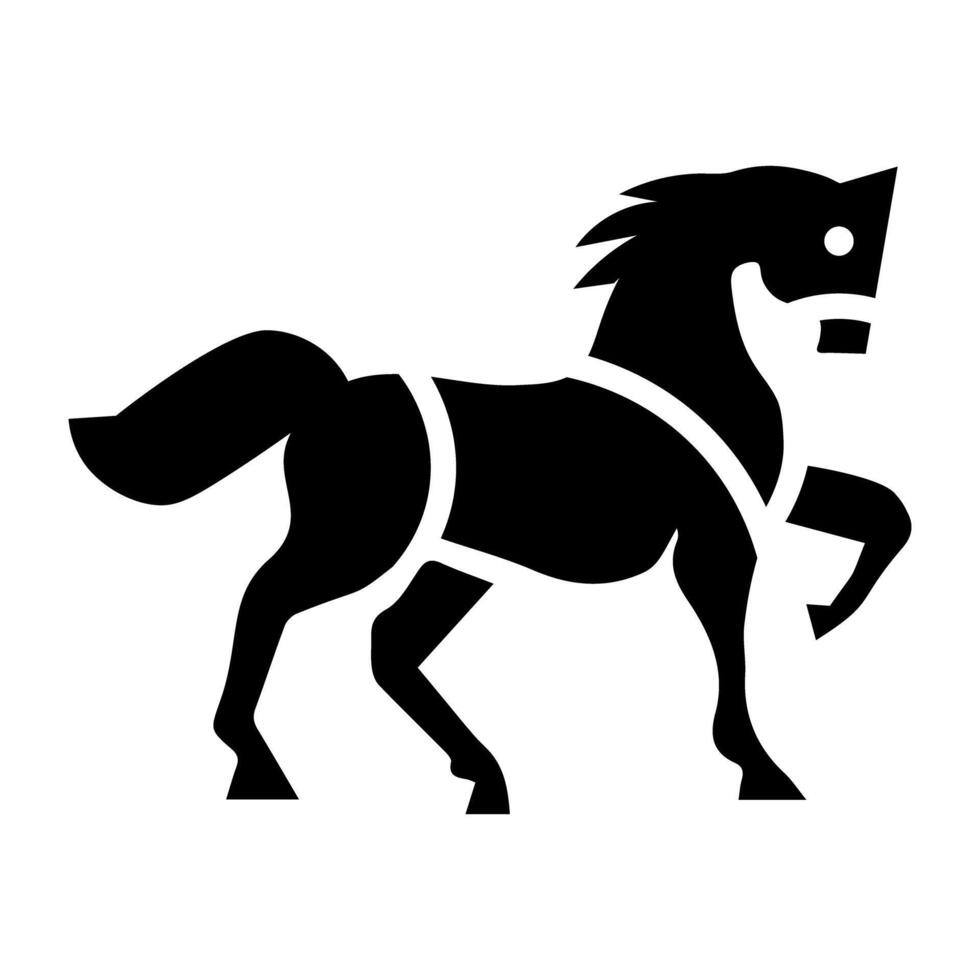 A filled style icon of horse vector