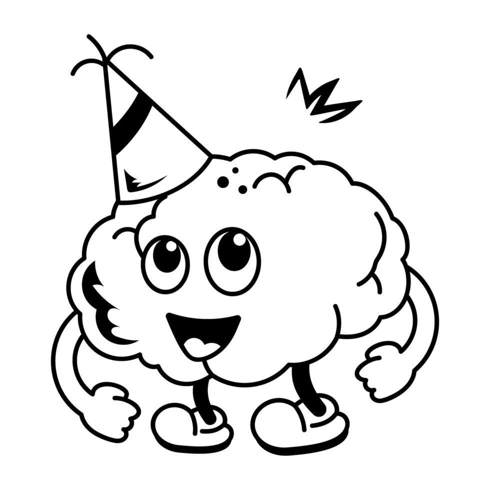 A joyful mind doodle style icon vector