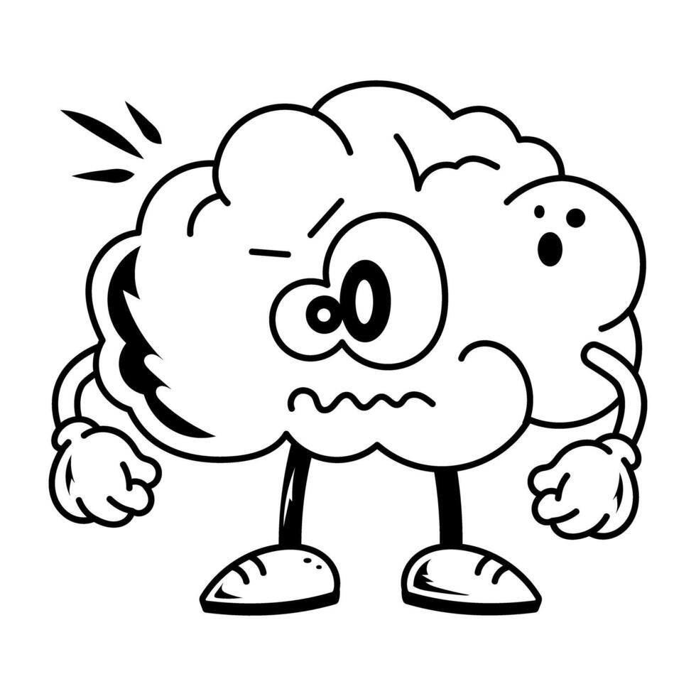 A sketchy style icon of mental stress vector