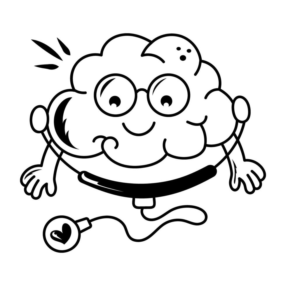 A doodle style icon of mental health vector