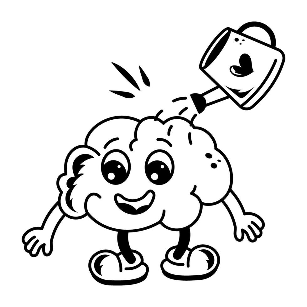 Mental care concept icon in doodle style vector
