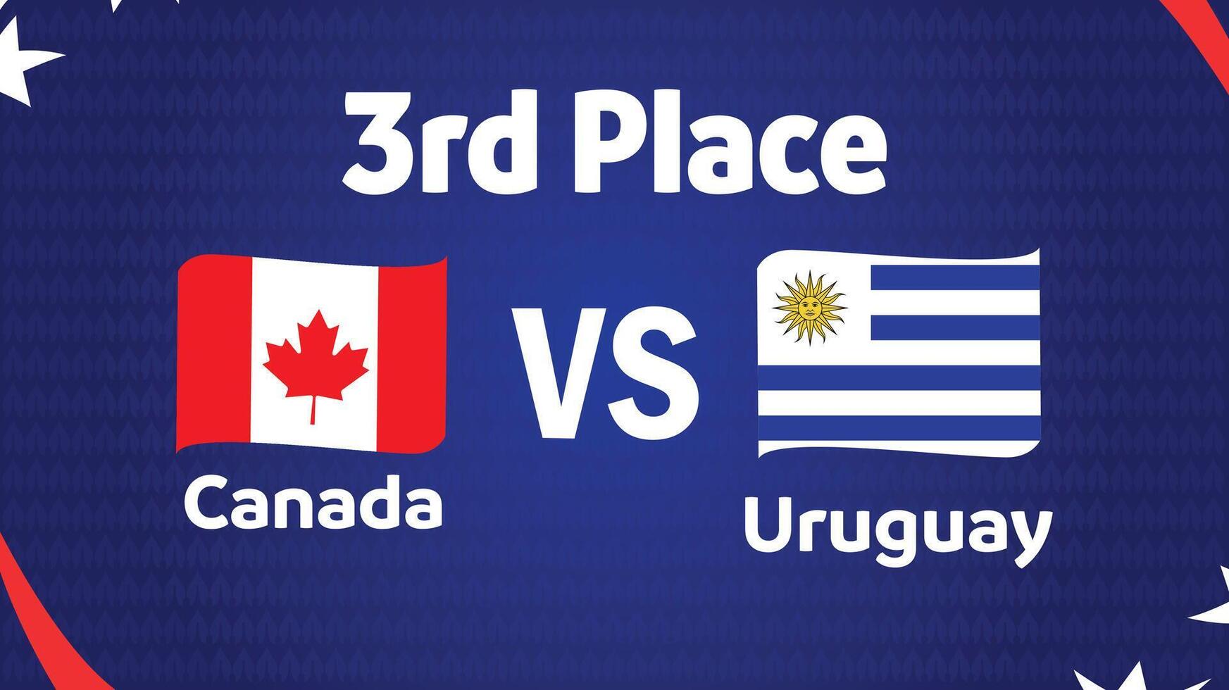 Canada And Uruguay Match 3rd Place Emblem Ribbon Design Abstract American Football USA 2024 Abstract Logo Symbol illustration vector