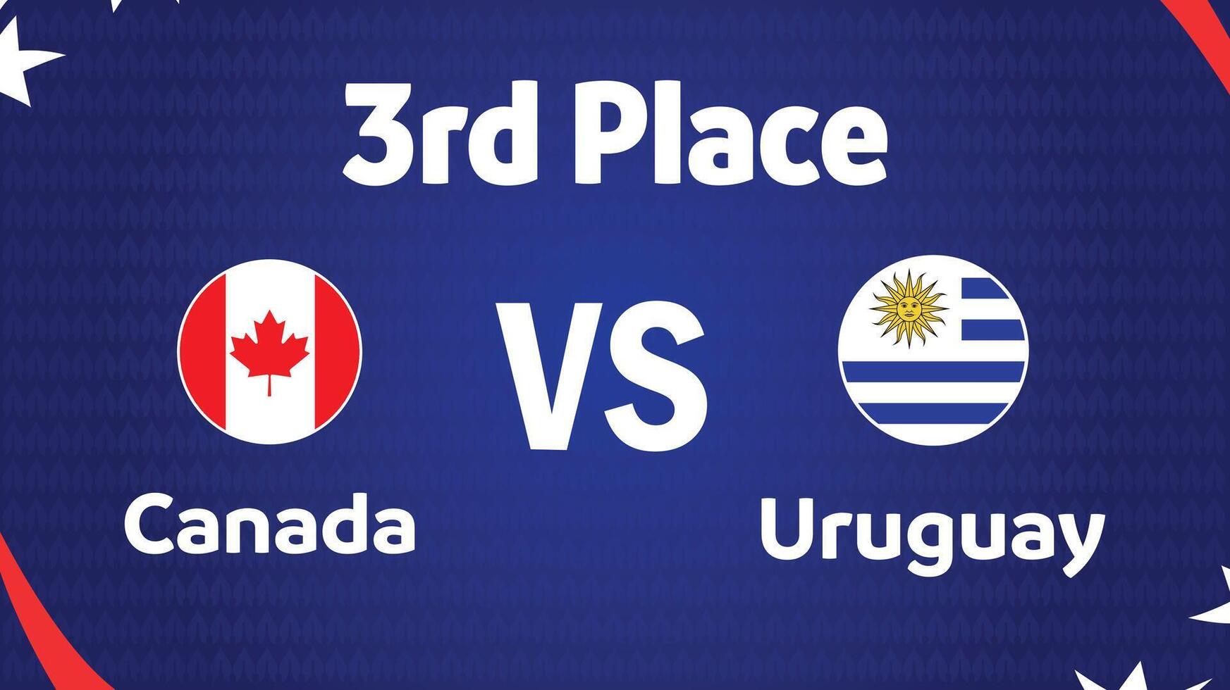 Canada And Uruguay Match 3rd Place Flag Emblem Design Abstract American Football USA 2024 Abstract Logo Symbol illustration vector