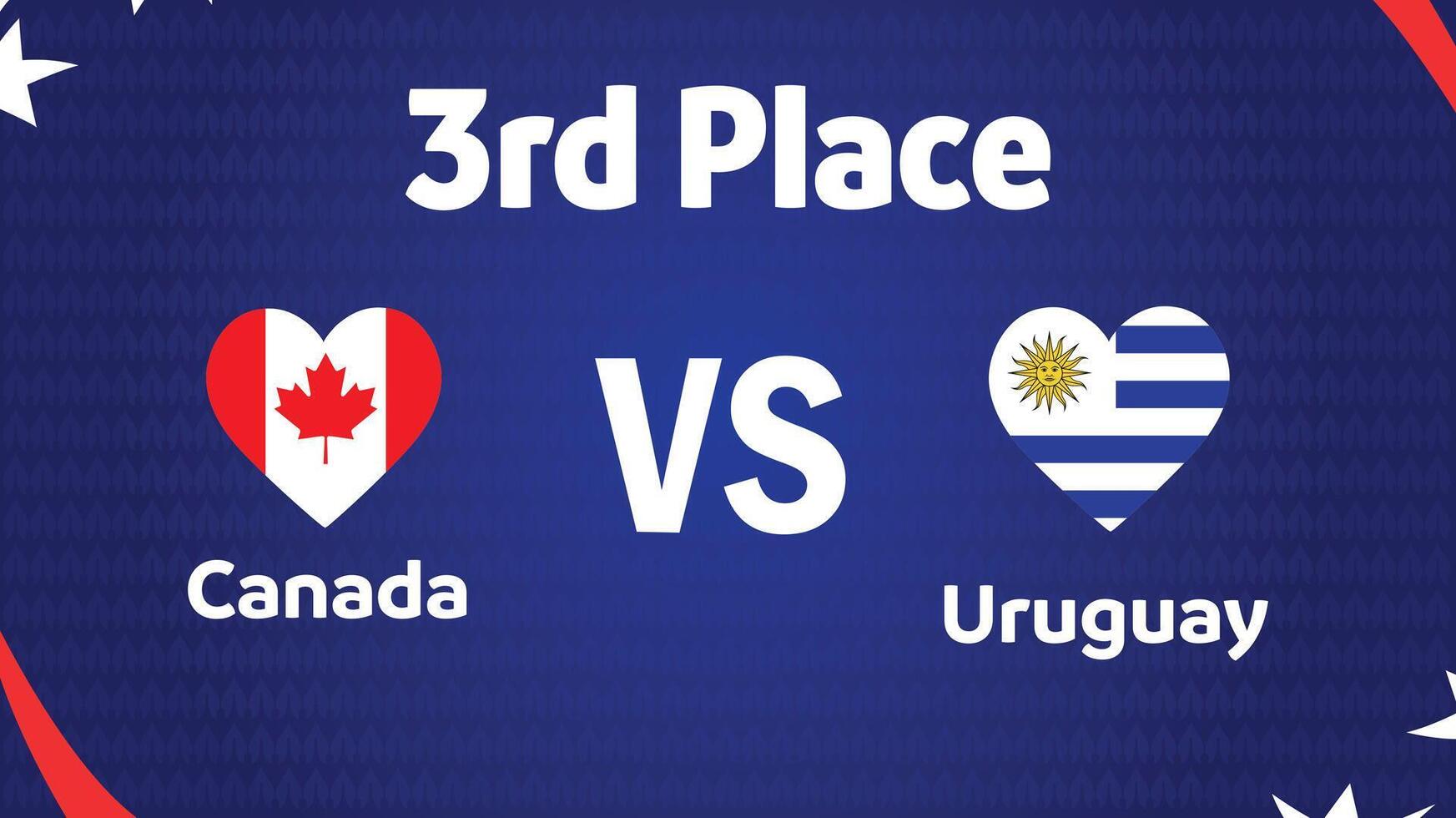 Canada And Uruguay Match 3rd Place Emblem Heart Design Abstract American Football USA 2024 Abstract Logo Symbol illustration vector