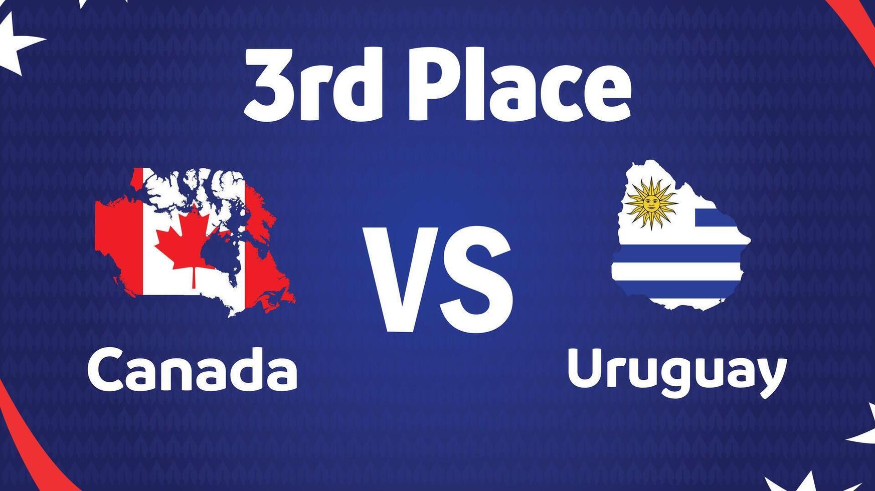 Canada And Uruguay Match 3rd Place Emblem Map Design Abstract American Football USA 2024 Abstract Logo Symbol illustration vector