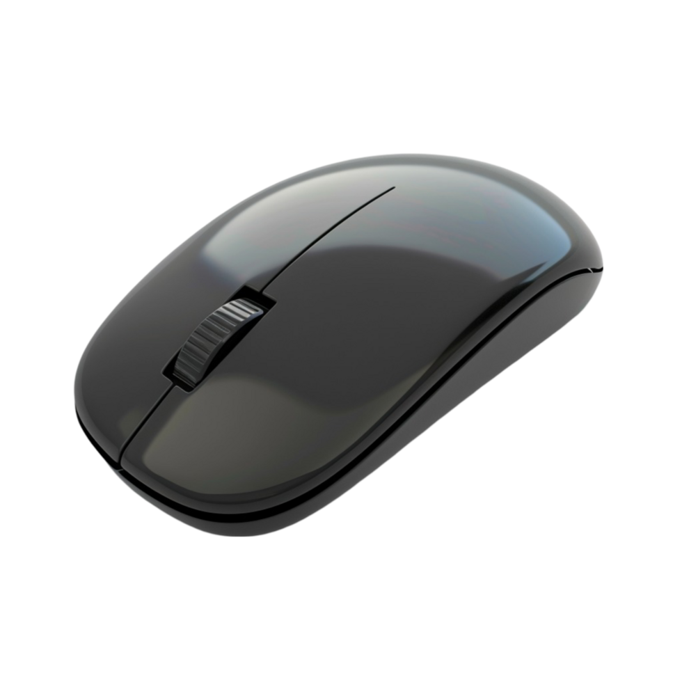 a black computer mouse on a transparent background Generative-AI png