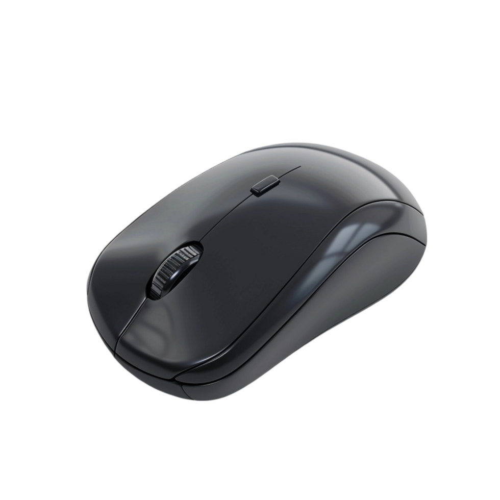 a black computer mouse on a transparent background Generative-AI png