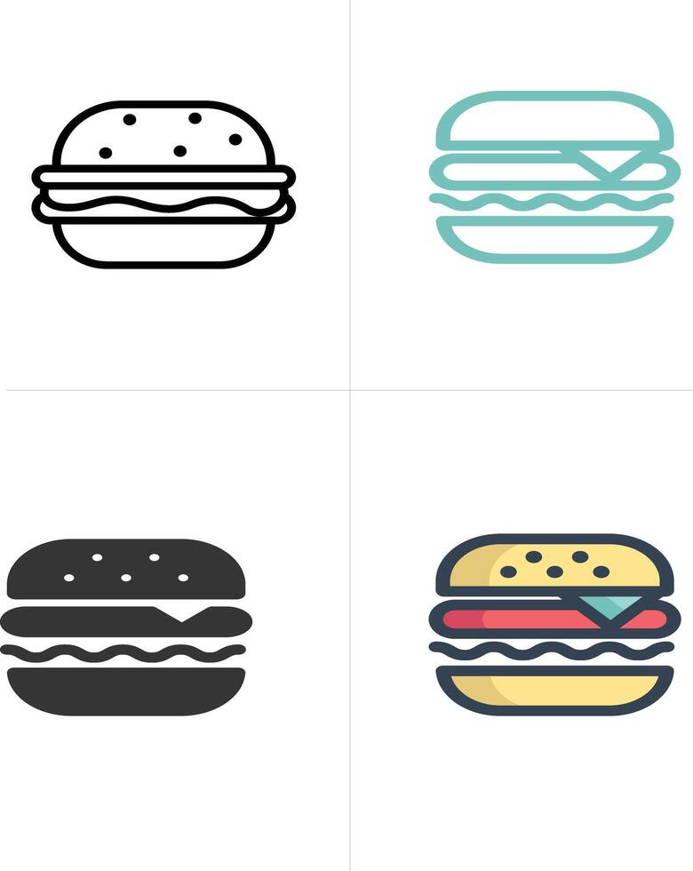 Burger Designs four colors vector