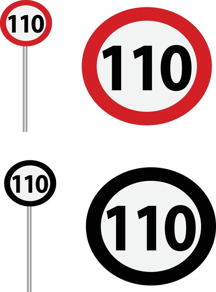 110 Speed limit Design Sign vector