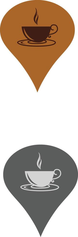 Coffee shop pin direction design vector