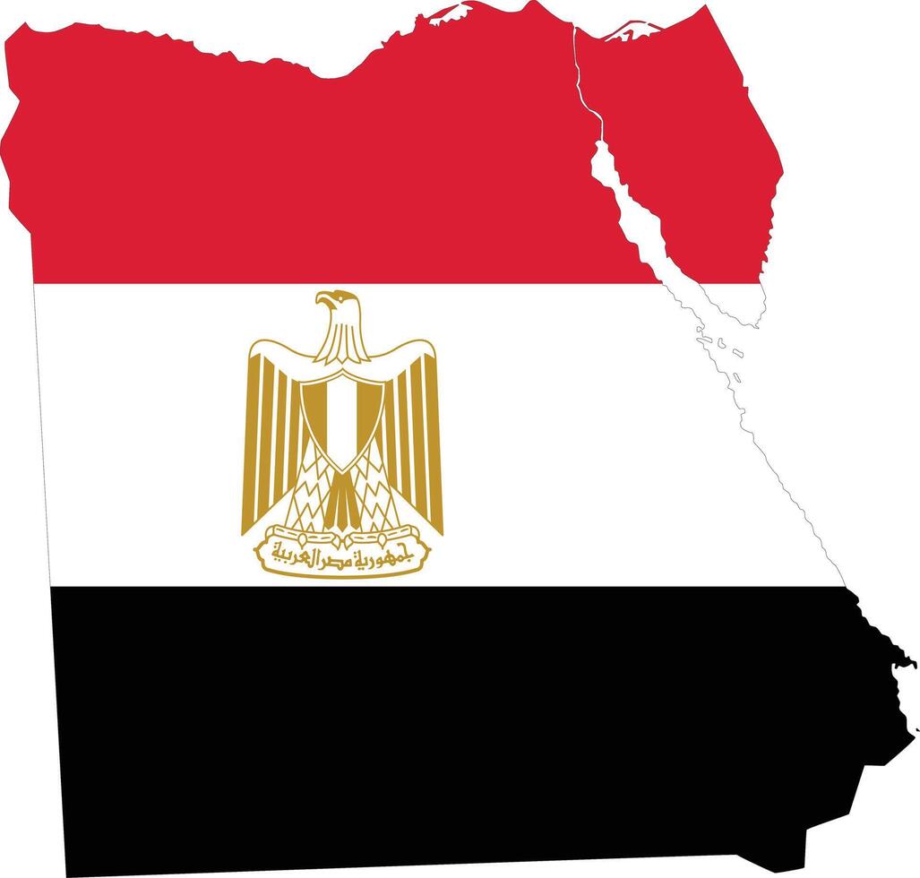 Egypt Map with its flag design vector