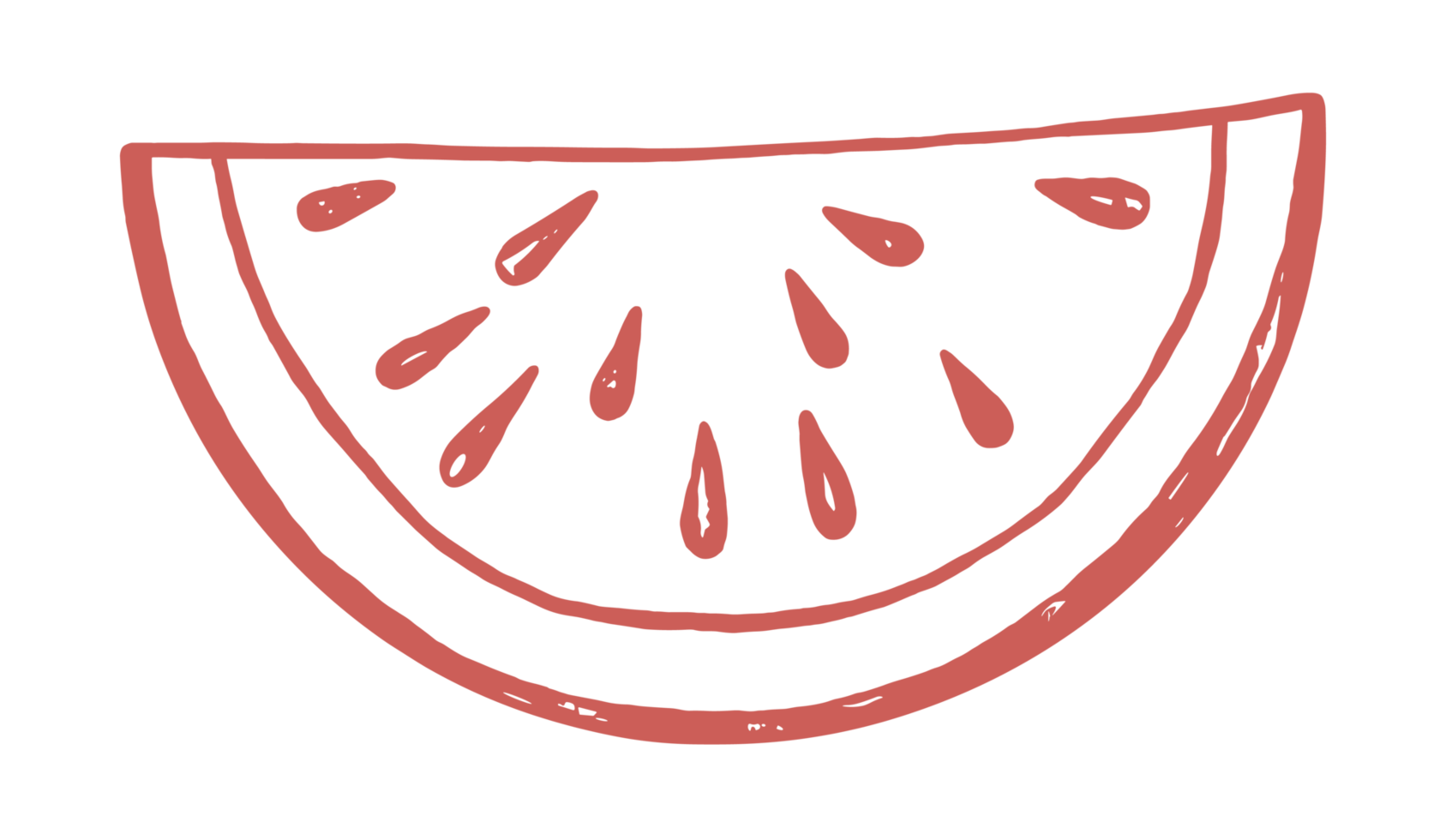 Watermelon slice aesthetic hand drawn sketch drawing summer fruits boho retro cute illustration isolated element clipart transparent background png