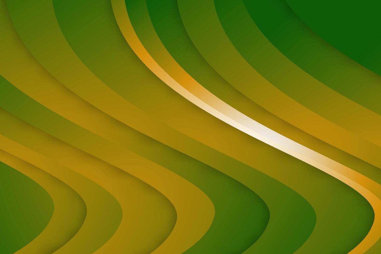 Green gradient orange curved background vector