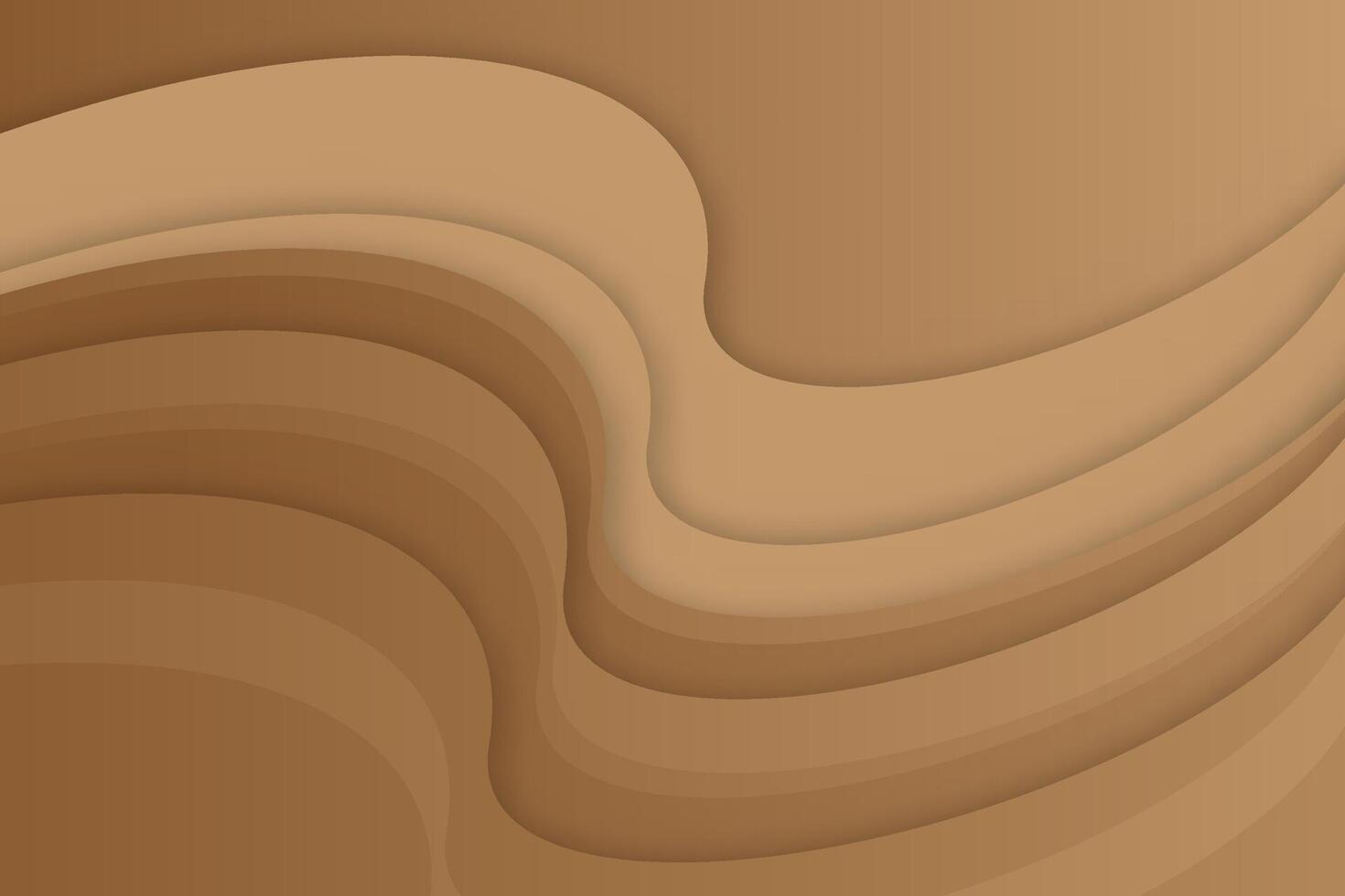 Brown gradient abstract curved background vector