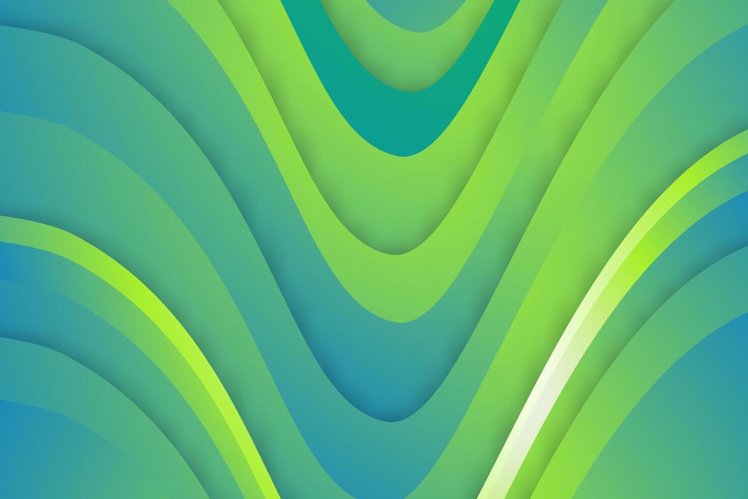 Gradient green curved background vector