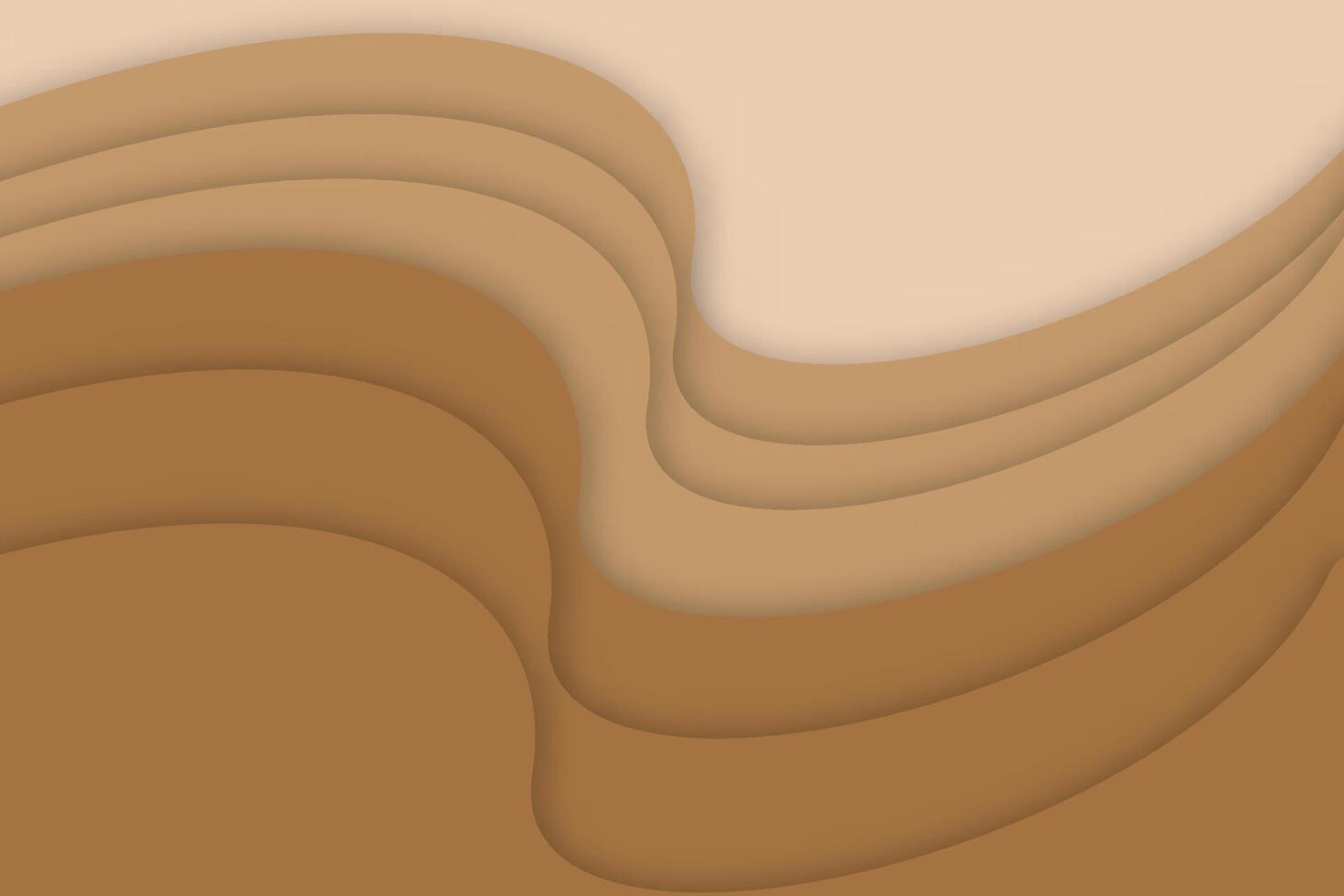 Brown abstract curved background vector