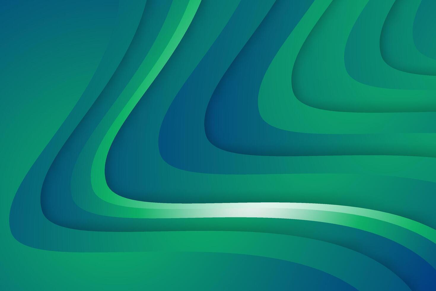 Gradient blue green curved background vector