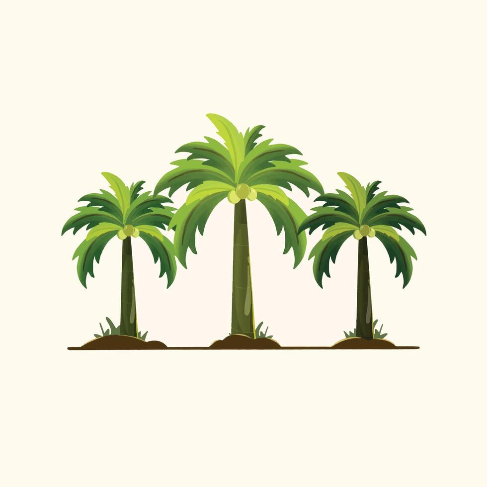 Coconut sunrise illustration vector
