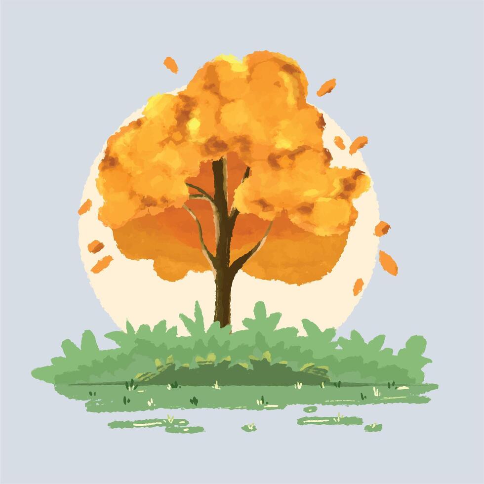 tree in the bushes vector
