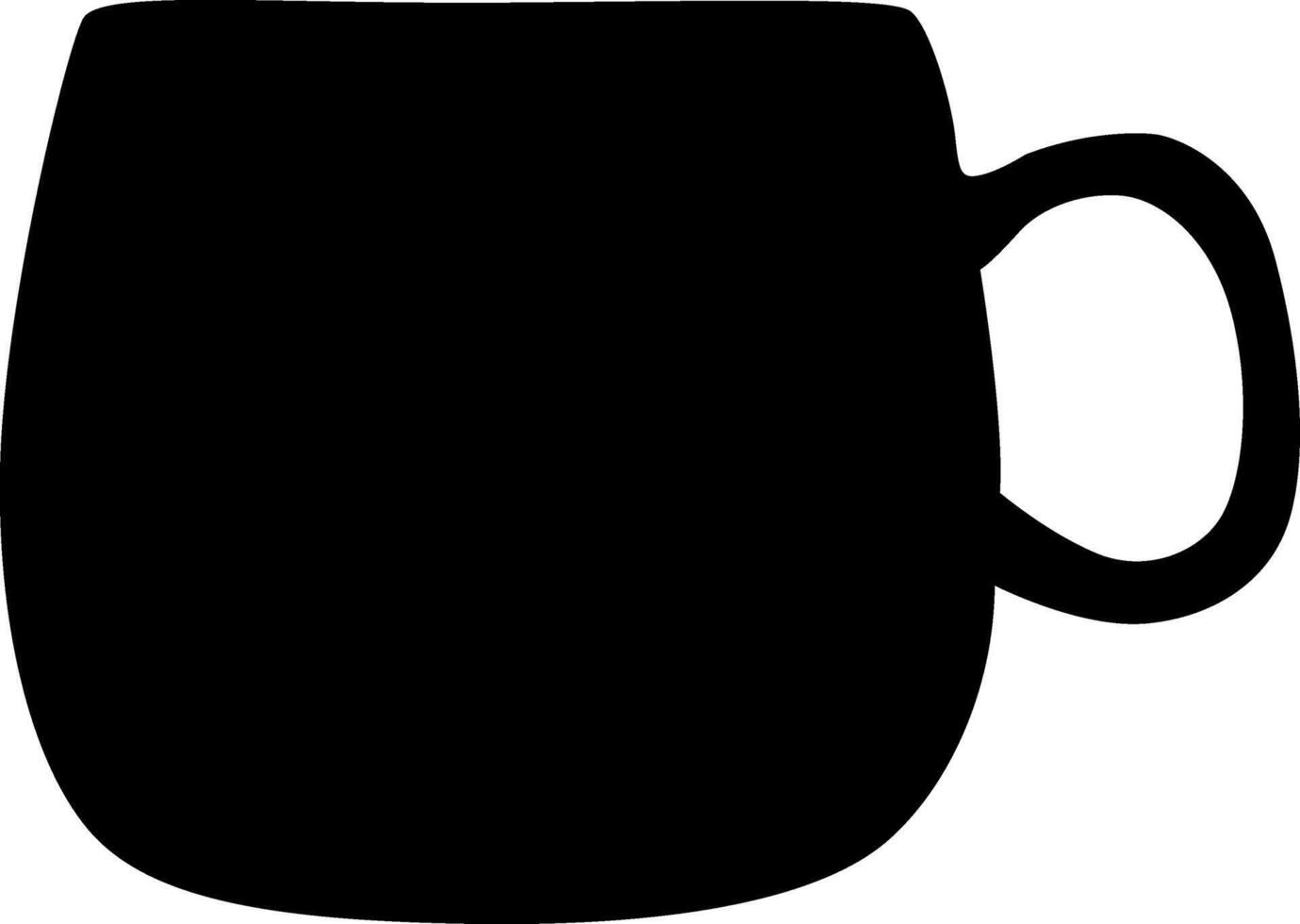 Silhouette simple and beautiful ceramic coffee mug vector
