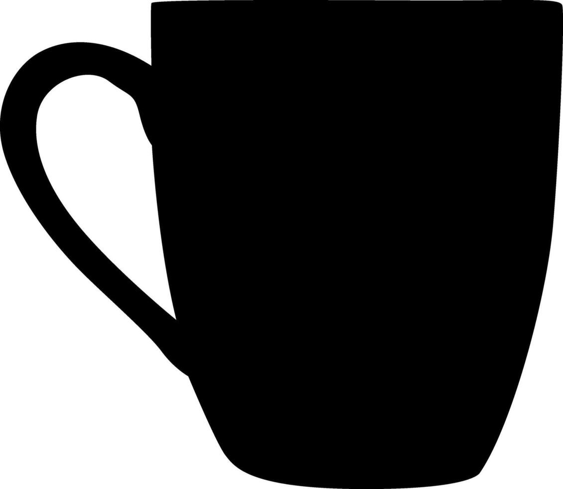 Silhouette simple and beautiful ceramic coffee mug vector