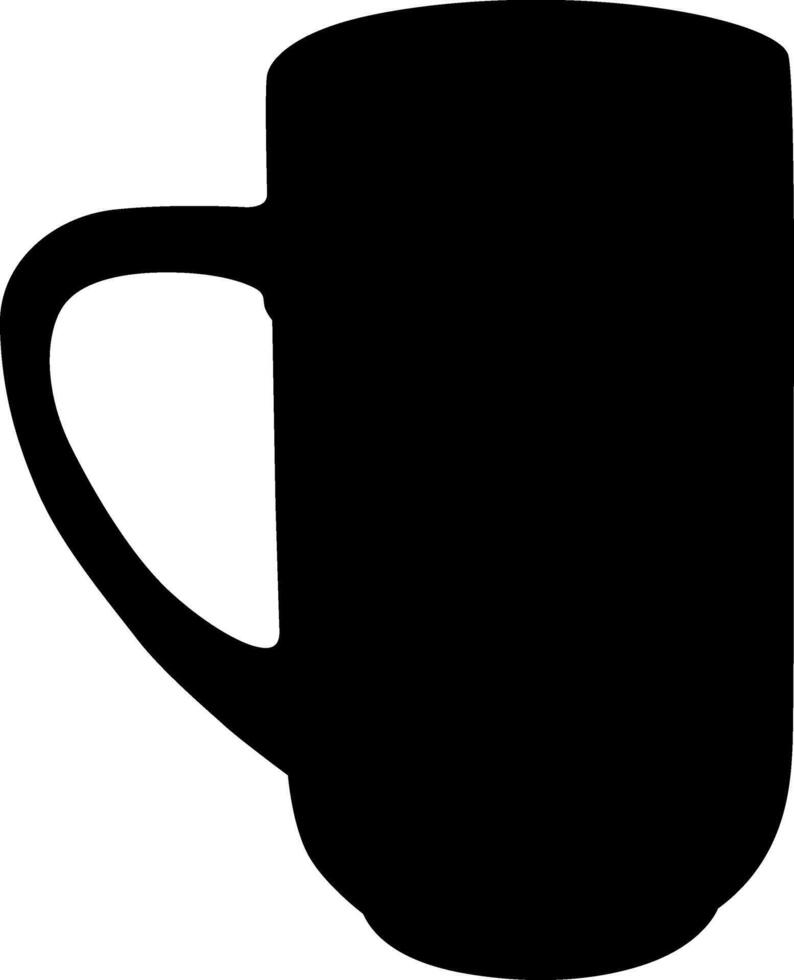 Silhouette simple and beautiful ceramic coffee mug vector