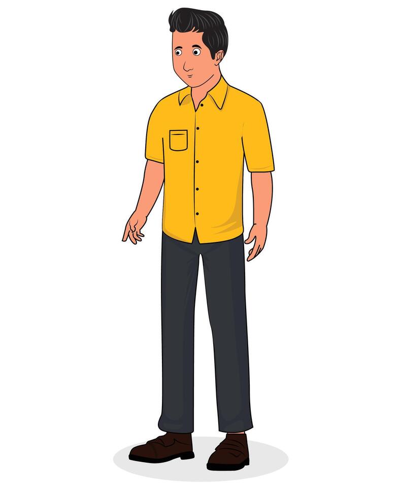 Indian young boy cartoon character design for 2d animation vector
