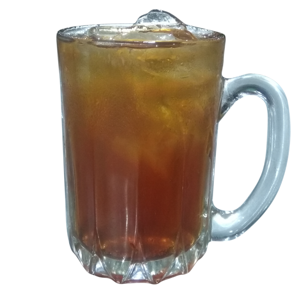 A glass of ice tea in a glass png
