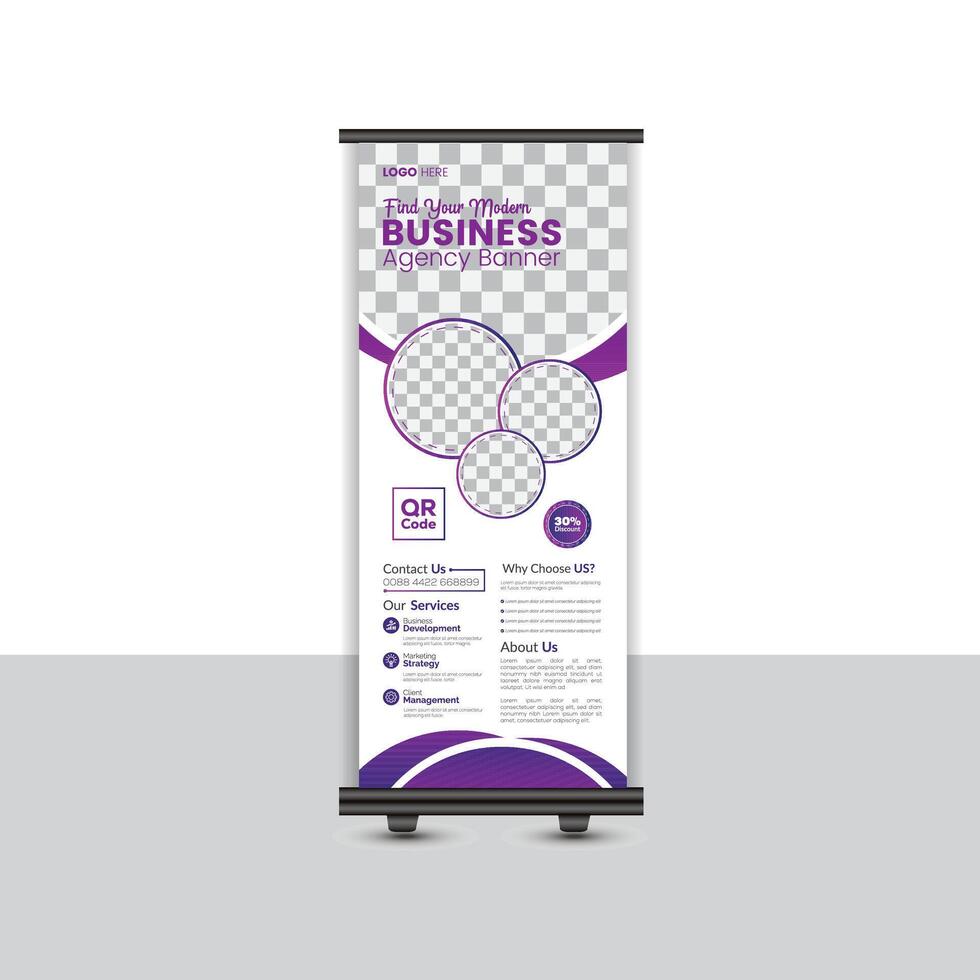 Business Roll up banner design print template. vector
