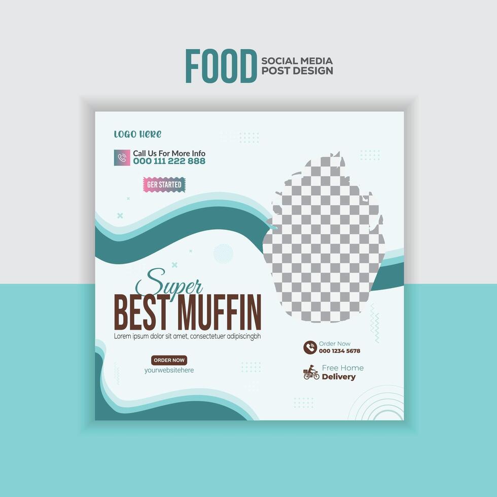 Social Media Post Food Design template. vector