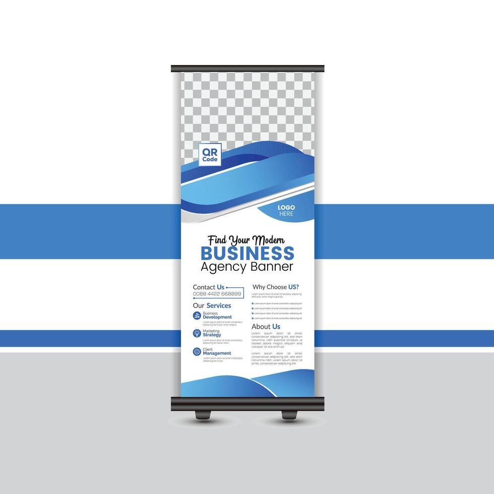 Business Roll up banner design print template. vector