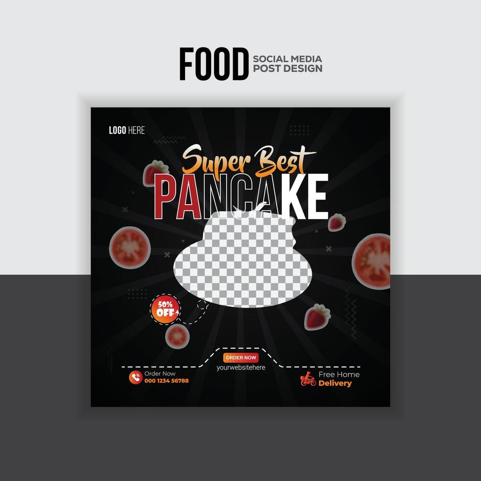 Social Media Post Food Design template. vector