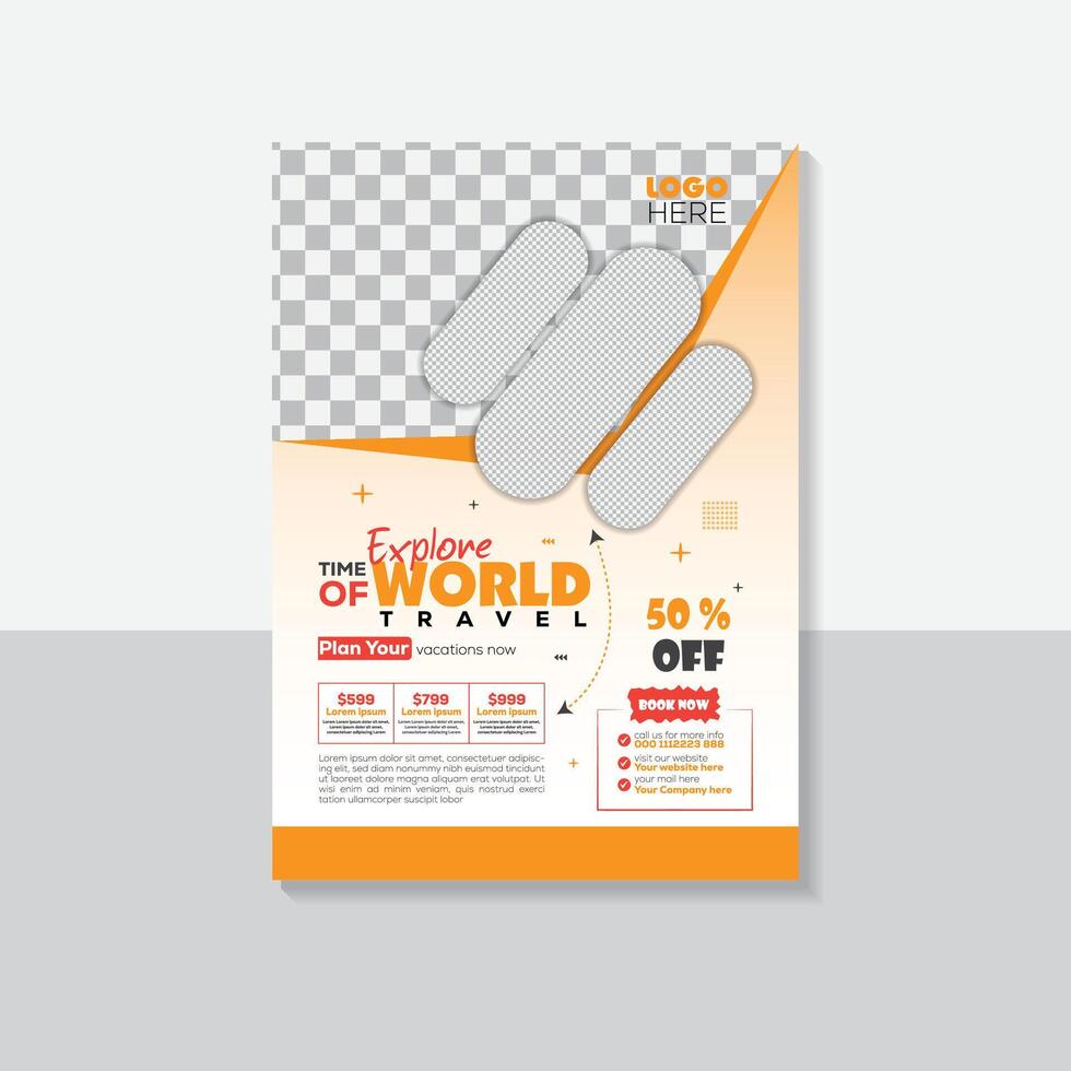 Creative Travel Flyer Layout with Template. vector