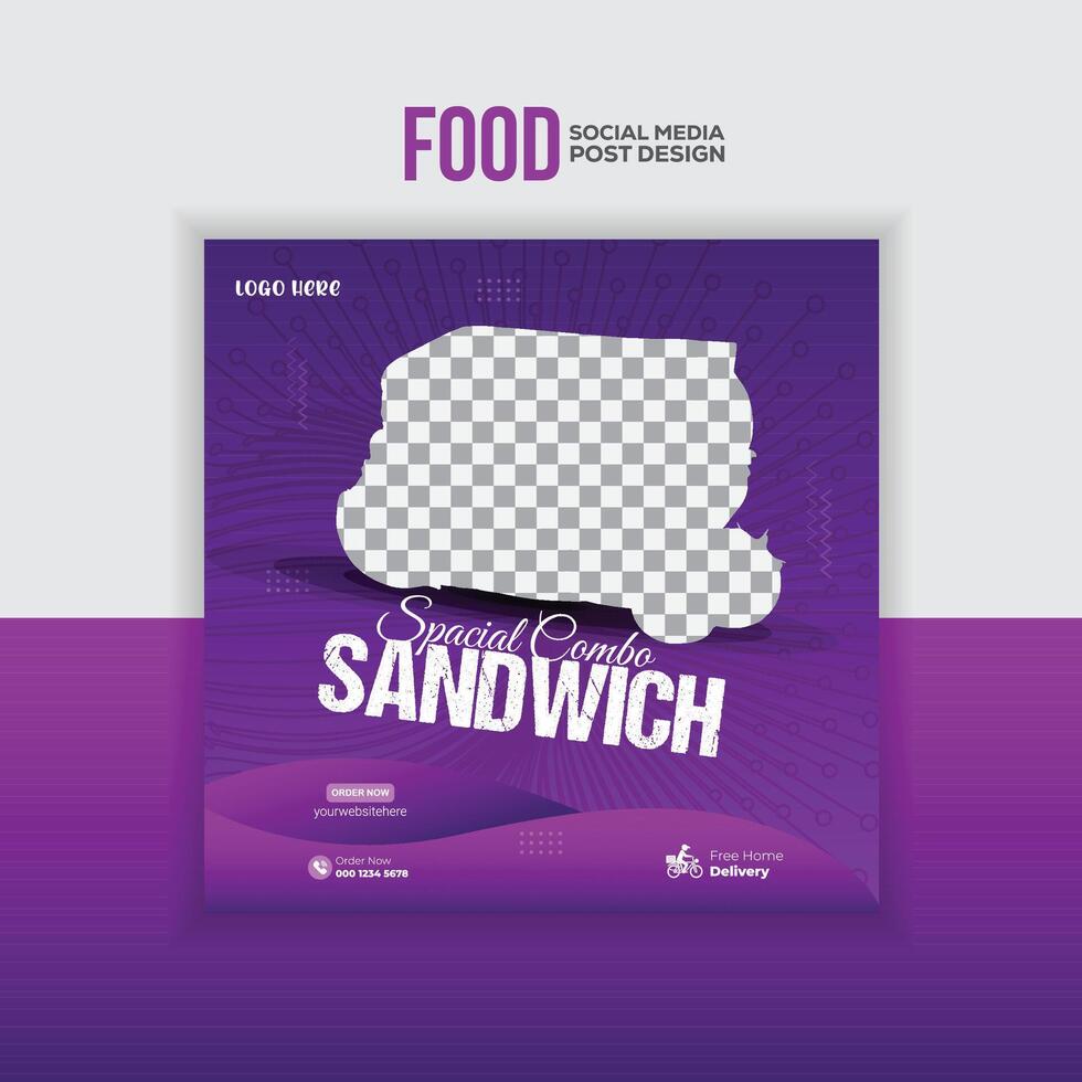 Social Media Post Food Design template. vector