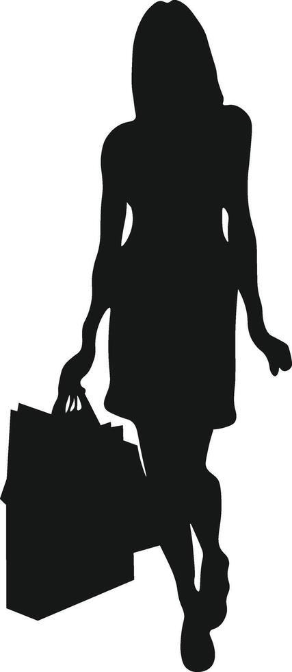 Woman Shopping Silhouette. Illustration Design. vector
