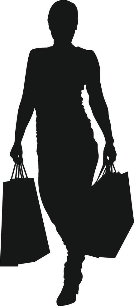 Woman Shopping Silhouette. Illustration Design. vector