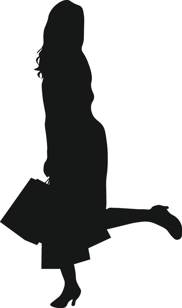 Woman Shopping Silhouette. Illustration Design. vector