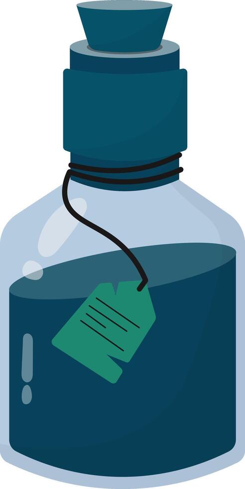 Magic Potion in Bottle Isolated on White Background. Illustration in Simple Cartoon Design. vector