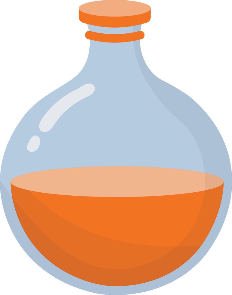 Magic Potion in Bottle Isolated on White Background. Illustration in Simple Cartoon Design. vector
