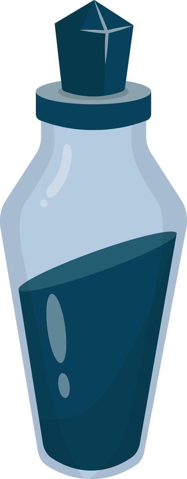 Magic Potion in Bottle Isolated on White Background. Illustration in Simple Cartoon Design. vector