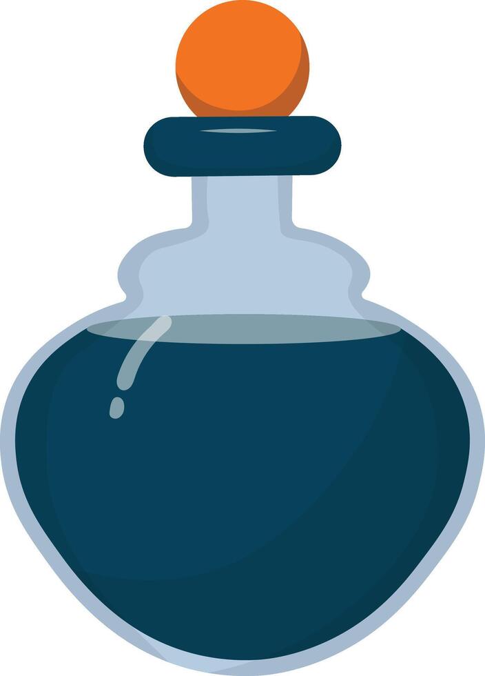 Magic Potion in Bottle Isolated on White Background. Illustration in Simple Cartoon Design. vector