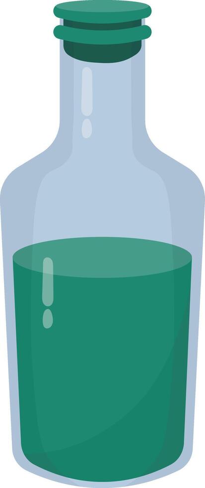 Magic Potion in Bottle Isolated on White Background. Illustration in Simple Cartoon Design. vector