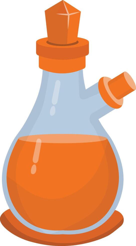 Magic Potion in Bottle Isolated on White Background. Illustration in Simple Cartoon Design. vector