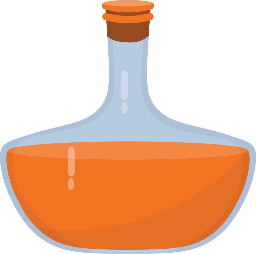 Magic Potion in Bottle Isolated on White Background. Illustration in Simple Cartoon Design. vector