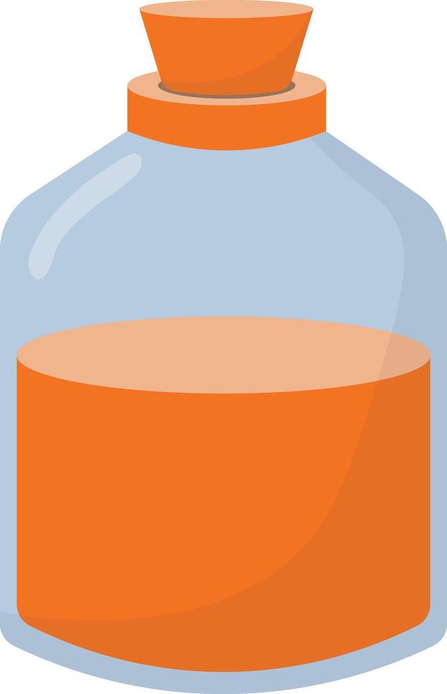 Magic Potion in Bottle Isolated on White Background. Illustration in Simple Cartoon Design. vector
